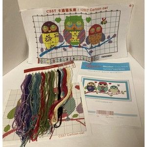 Maydear Stamped Cross Stitch Kit Open Package 11CT Cartoon Owl #C557